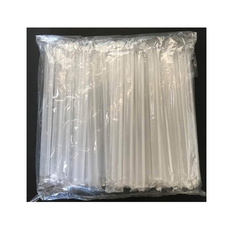 Extra Wide Individually Wrap Bubble Tea Fat Drinking Straws,7-7/8" Long, Transparent, 50 pcs per case (50)