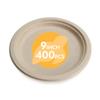 100% Compostable Disposable Paper Plates Bulk [9" 400 Pack],Bamboo Plates, Eco Friendly, Biodegradable, Sturdy Large Dinner Party Plates, Heavy-Duty, Unbleached by Earth's Natural Alternative view 1