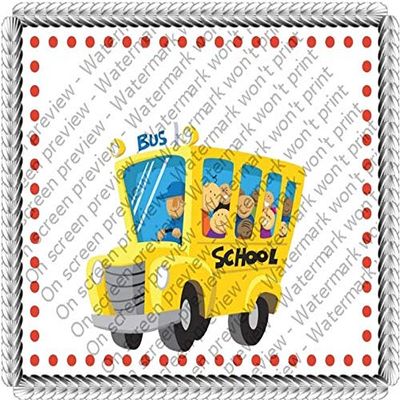1/2 Sheet - Back to School Bus Birthday - D7600 - 2D Edible Cake/Cupcake Party Topper