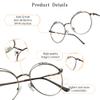 LifeArt Blue Light Blocking Glasses, Anti Eyestrain, Computer Reading Glasses, Gaming Glasses, TV Glasses for Women Men, Stylish Unisex Alloy Round Frame (Coffee, 3.00 Magnification) view 2