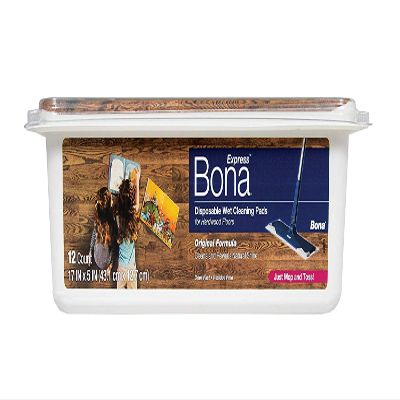 Bona Hardwood Floor Disposable Wet Cleaning Pads, 12 Count (3 Pack)