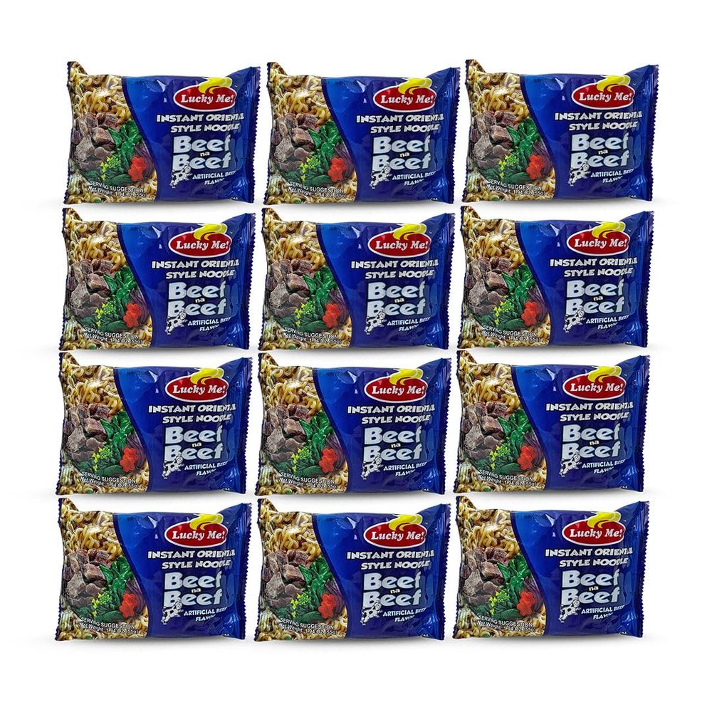 Lucky Me! Beef Mami Instant Noodle Soup, 2.47oz (70g), 15 Pack