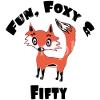 1/2 Sheet - Foxy 50th Birthday - D24146 - 2D Edible Cake/Cupcake Party Topper - D24146 view 1