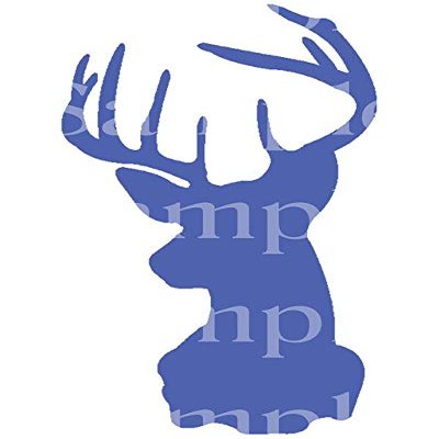 1/2 Sheet - Blue Deer Head Hunting Birthday - D24466 - 2D Edible Cake/Cupcake Party Topper - D24466
