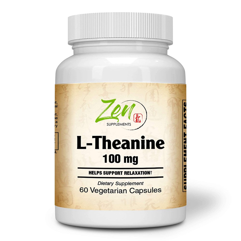 Zen Supplements - L-Theanine - Promotes Relaxation, Sleep & Mental Clarity associated with Stress 100 Mg 60-Vegcaps