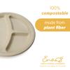 100% Compostable Disposable Paper Plates Bulk [10" 3-Comp 400 Pack], Bamboo Plates, Eco Friendly, Biodegradable, Sturdy Large Dinner Party Plates, Heavy-Duty, Unbleached by Earth's Natural Alternative view 3