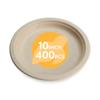 100% Compostable Disposable Paper Plates Bulk [10" 400 Pack], Bamboo Plates, Eco Friendly, Biodegradable, Sturdy Large Dinner Party Plates, Heavy-Duty, Unbleached by Earth's Natural Alternative view 1