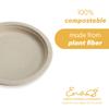 100% Compostable Disposable Paper Plates Bulk [10" 400 Pack], Bamboo Plates, Eco Friendly, Biodegradable, Sturdy Large Dinner Party Plates, Heavy-Duty, Unbleached by Earth's Natural Alternative view 3