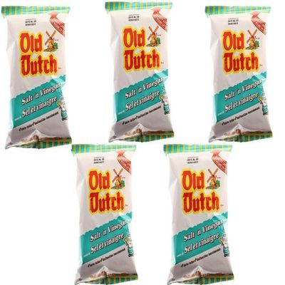 5 Bags of Old Dutch Potato Chips (5 x 40g / 1.4oz) Bundle {Imported from Canada} (Salt & Vinegar)