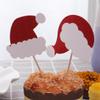 Amosfun Christmas Santa Claus Hat Cake Toppers - 36pcs Insert Cake Card Decoration Cupcake Picks Fruit Picks Dessert Toppers for Xmas Party Supply view 3