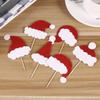 Amosfun Christmas Santa Claus Hat Cake Toppers - 36pcs Insert Cake Card Decoration Cupcake Picks Fruit Picks Dessert Toppers for Xmas Party Supply view 4