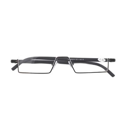 Qi Song Flexible Tr90 Half Frame Reading Glasses Semi Rimless Reader With Hard Case qs057 (Brown, +2.5)