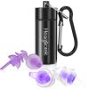 Hearprotek Sleeping Ear Plugs, 2 Pairs Ear Plugs (32db & 30db) Ultra Soft Noise Reduction and Hearing Protection earplugs for Side Sleepers, snoring, Travel, Working, Safety (Purple) view 1