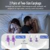 Hearprotek Sleeping Ear Plugs, 2 Pairs Ear Plugs (32db & 30db) Ultra Soft Noise Reduction and Hearing Protection earplugs for Side Sleepers, snoring, Travel, Working, Safety (Purple) view 2
