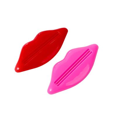 AKOAK 2 Pcs Fun Lips Plastic Toothpaste Squeezer, Toothpaste Bathroom Accessories Supplies Random Colors
