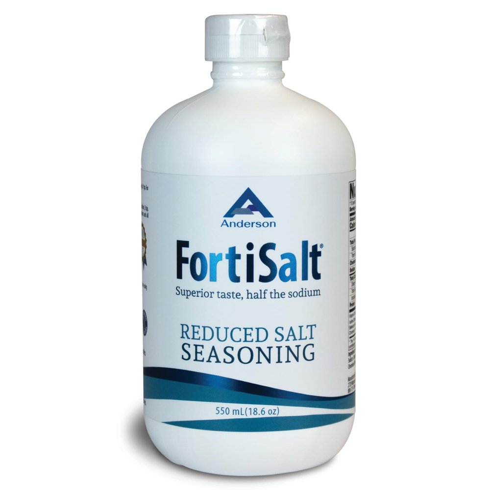 Anderson FortiSalt  Unrefined Mineral Sea Salt, Award Winning Taste, Sustainable Gourmet Salt, Real Salt Taste, Low Sodium 550 mL