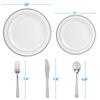100 Pieces Plastic China Plate Silverware Combo for 20 people WHITE with SILVER Reflection Masterpiece Like view 3