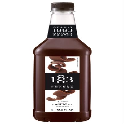1883 Coffee Syrup, Chocolate Syrup for Drinks, Made in France, 1 Liter Plastic Bottle