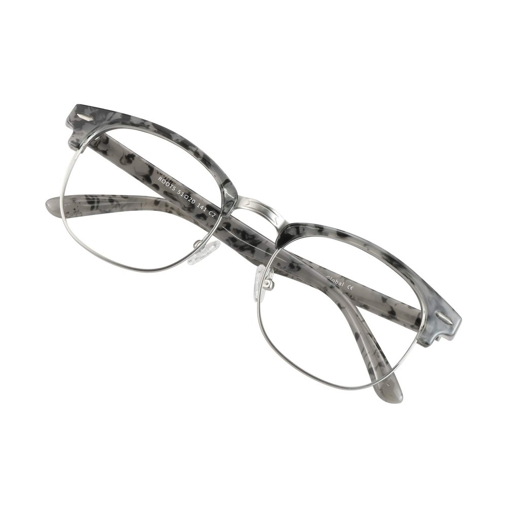 VisionGlobal Blue Light Blocking Glasses for Women/Men, Anti Eyestrain, Computer Reading, TV Glasses, Stylish Oval Frame, Anti Glare (Gray, 3.75 Magnification)