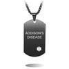 MOWOM Medical Dog Tag Pendant Necklace Custom Engraved Alert Stainless Steel - Bundle with 5 Items: Emergency Card, Sleeve, 2 Chains, Silencer (Black Addison's Disease) view 1