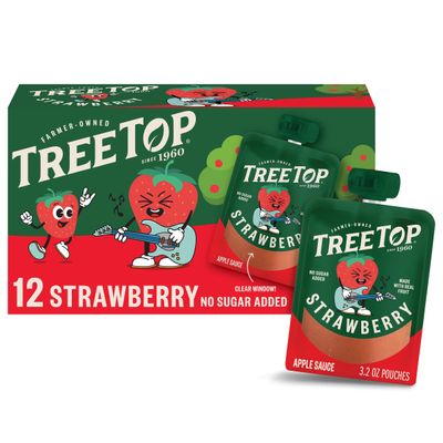 Tree Top Apple Sauce Pouches, Strawberry Flavor, 3.2 oz. pouches (Pack of 12)