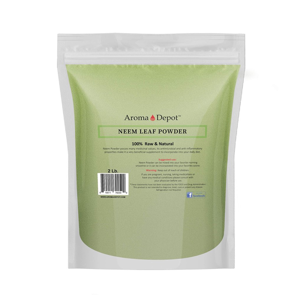 2 lb / 32 oz Neem Leaf Powder No Preservatives 100% All Pure & Natural Vegan, Non-GMO & Gluten Free, Great for Improving Immunity, Skin, Hair & Digestive Functions Azadirachta Indica
