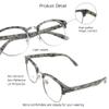 VisionGlobal Blue Light Blocking Glasses for Women/Men, Anti Eyestrain, Computer Reading, TV Glasses, Stylish Oval Frame, Anti Glare (Gray, 3.25 Magnification) view 2