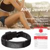 Supcare Free Engraving Silicone Adjustable Medical Bracelets Sport Emergency ID Bracelets for Men Women Waterproof Stainless Steel Rubber Alert Bracelets view 4