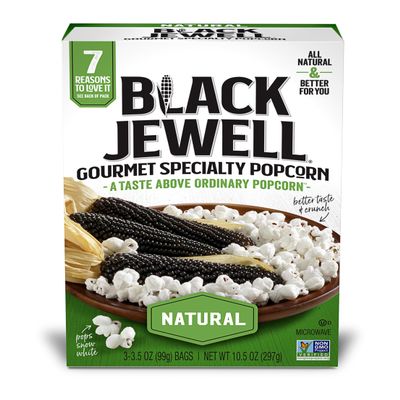 Black Jewell Gourmet Microwave Popcorn, Healthy Popcorn Snack, Natural, 10.5 Ounces (Pack of 3)