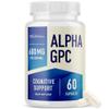 Alpha GPC 600 mg | Brain & Memory Support Supplement | Mental Performance, Focus & Clarity Support | Highly Purified Alpha-GPC Powder | Vegan, Formulated Non-GMO, 3rd-Party Tested | 60 Capsules view 1