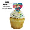GRAPHICS & MORE Superman The American Way Heart Love Cupcake Picks Toppers Decoration Set of 6 view 3