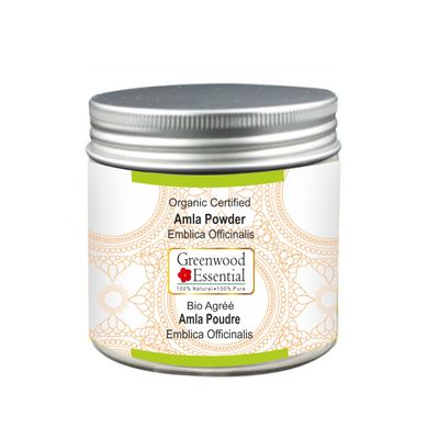 Greenwood Essential Pure Amla Powder (Indian Gooseberry) Emblica Officinalis Organic Certified 100% Natural Therapeutic Grade 200gm (7.05 oz)
