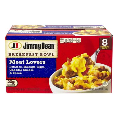 JIMMY DEAN BREAKFAST BOWLS FROZEN MEAT LOVERS BREAKFAST BOWL 56 OZ - 0077900706163