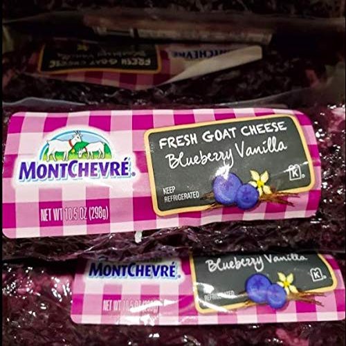 2 pack of 10.5 oz Montchevre Fresh Goat Cheese with Blueberry Vanilla -Kosher - Total 21oz