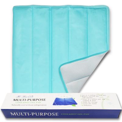 Ice Cooling Mat, Gel Cooling Cold Mat Pain Relief, Injuries Mesh Fabric Hot Cold Therapy Pack for Back, Shoulder, Knee, Belly Green 18in18in (Green)