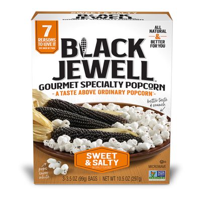 Black Jewell Gourmet Microwave Popcorn, Sweet & Salty, 10.5 Ounces (Pack of 3)
