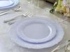 " OCCASIONS " 320 Piece set (40 Guests)-Vintage Wedding Party Disposable Plastic Plates & cutlery -40x10.25''+ 40x7.5'' + Silverware + 12oz Silver Rim Cups + Napkins (Portofino Plain White) view 4