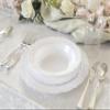 " OCCASIONS " 640 Piece set (80 Guests)-Vintage Wedding Party Disposable Plastic Plates & cutlery -80 x 10'' + 80 x 7.5'' + Silverware + 12oz Cups + Napkins (Verona White) view 2