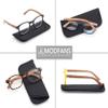 MODFANS 4 Pack Reading Glasses 2.0 Fashion Wood-Look Spring Hinges Stylish Readers Men Women Blue view 3