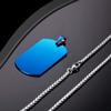 MOWOM Medical Dog Tag Pendant Necklace Custom Engraved Alert for Men Women Stainless Steel - Bundle with 5 Items: Emergency Card, Sleeve, 2 Inches Extension Chain, Silencer (Blue Warfarin) view 2