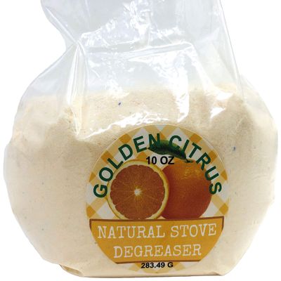Natural Stove cleaner Golden Citrus 8 oz pouch orange essential oil action, no chemicals, gentle with skin and fresh scent.