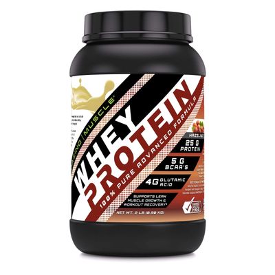 Amazing Muscle Whey Protein Isolate & Concentrate Powder | 25 G Protein per Serving | Non-GMO | Gluten-Free | Made in USA (2 LB, Hazelnut)