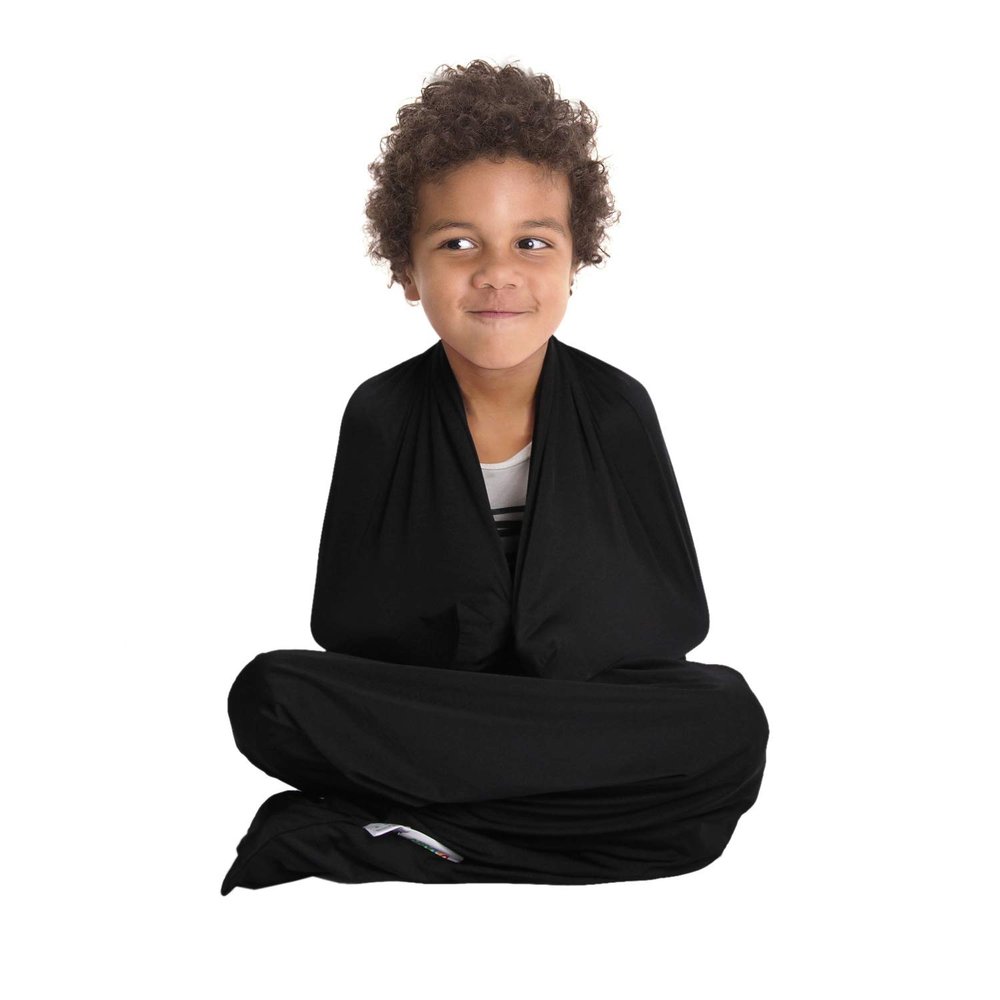 Alnkids Dynamic Movement Sensory Body Sock - Updated Version (Black, Large)