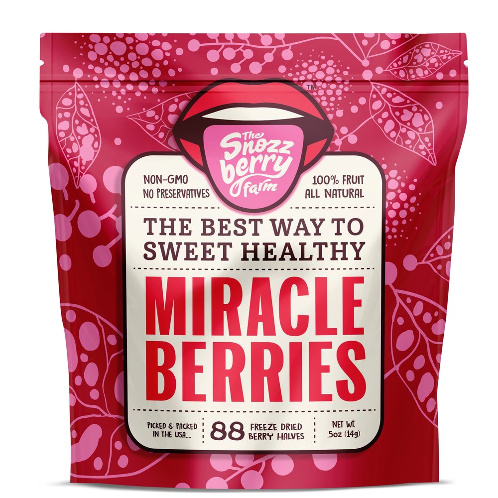 Miracle Berries by Snozzberry Farm | 88 berry halves | Freeze-dried, Grown in the USA | Turn Sour Sweet | Best Value In The Marketplace