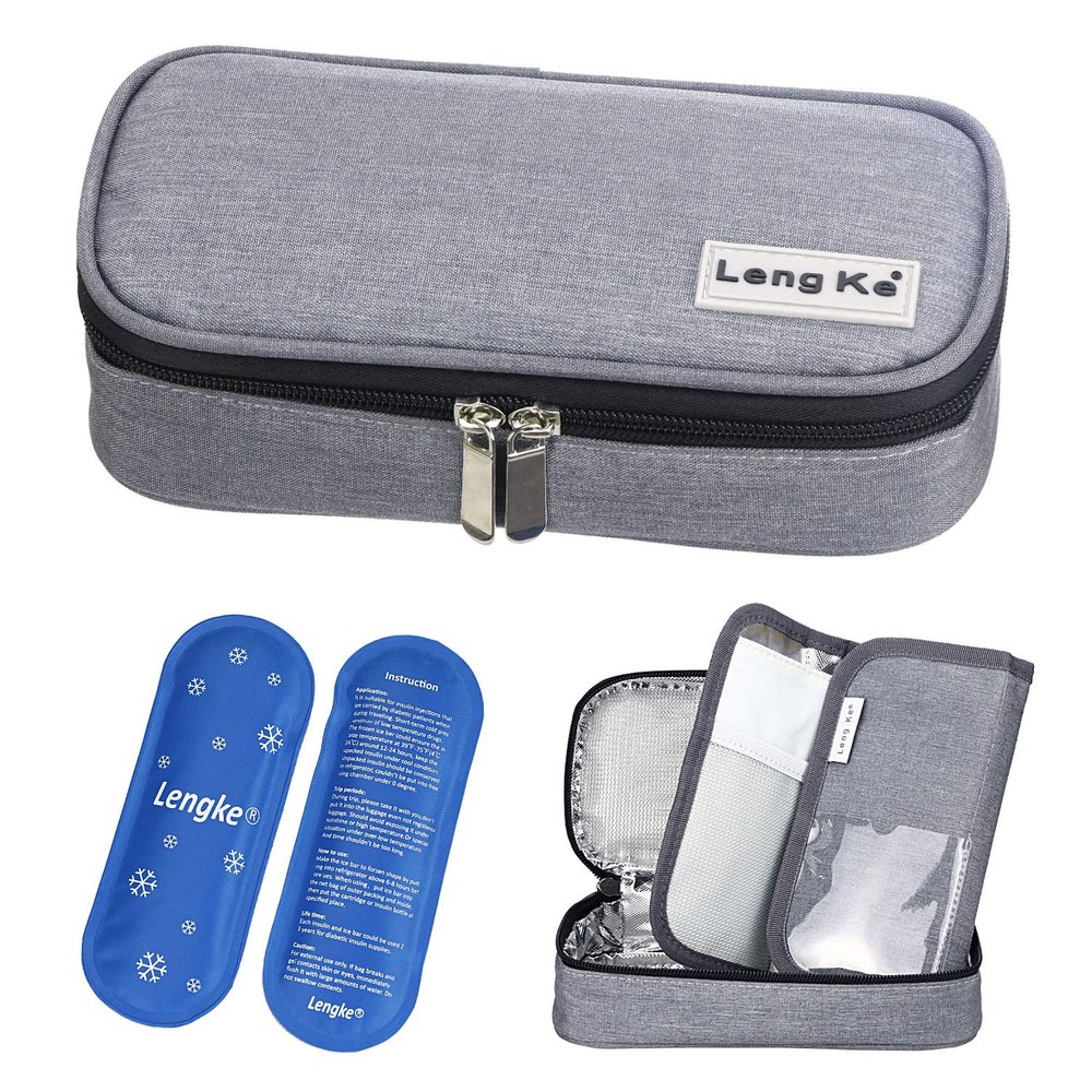 YOUSHARES Insulin Cooler Travel Case - Insulated Medication Cooler Travel Bag for Diabetic Insulin Pen and Vials Storage with 2 Cooling Ice Packs