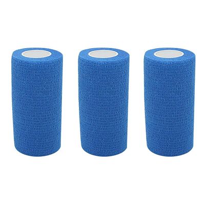 4 Inch Adhesive Bandages - 5 Yards Self Adherent Cohesive Wrap Bandages Self Adhesive Non Woven Bandage Sports Medical Wrap Athletic Wrap for Ankle, Wrist, Sprains (Blue, 3Rolls)