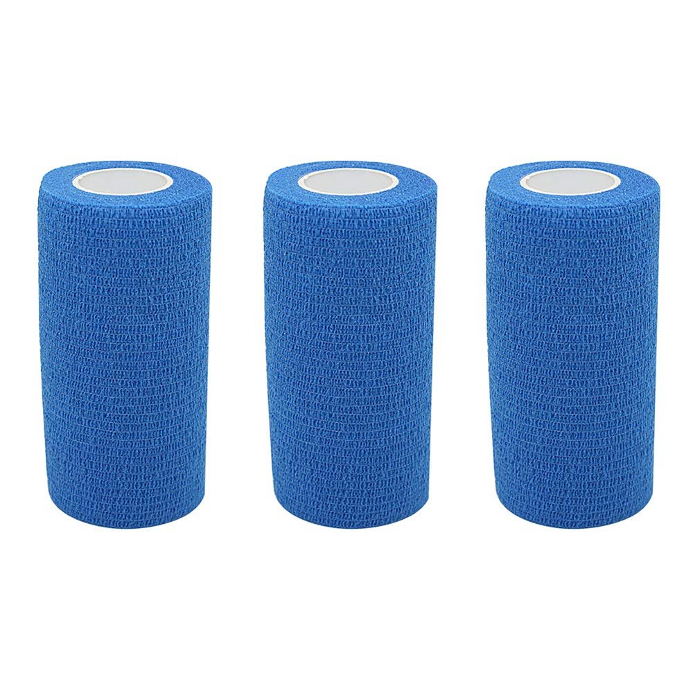 4 Inch Adhesive Bandages - 5 Yards Self Adherent Cohesive Wrap Bandages Self Adhesive Non Woven Bandage Sports Medical Wrap Athletic Wrap for Ankle, Wrist, Sprains (Blue, 3Rolls)