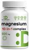 Magnesium Complex 500mg, 240 Veggie Capsules  10-in-1 Glycinate, Citrate, Malate, Oxide, & More  100% Chelated for Easy Absorption  Essential Mineral Supplement  Non-GMO view 1