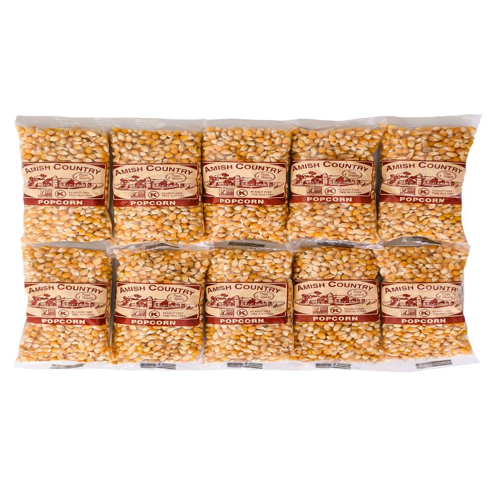Amish Country Popcorn | 10-4 oz Bags - Baby Yellow Popcorn Kernels | Old Fashioned, Non-GMO and Gluten Free (10-4 oz Bags)
