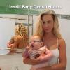Haakaa 360 Food Grade Silicone Baby Toothbrush - 6M+ With Shield & Base Design, 1pc (Blue) view 2